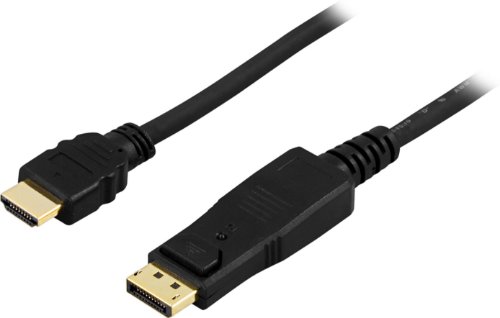 DisplayPort till HDMI monitorkabel, 20-pin ha - ha 1m, svart