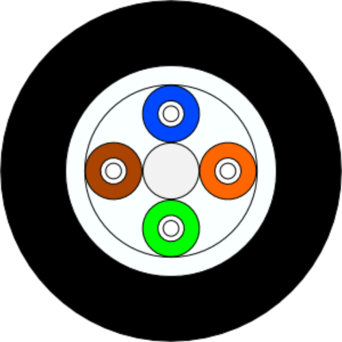 Fiberkabel TBU 4F SM (1x4F) IN/UT G652D Ø 5,3mm Svart