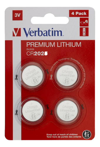 Batteri CR2025 Lithium 3V, 4-pack